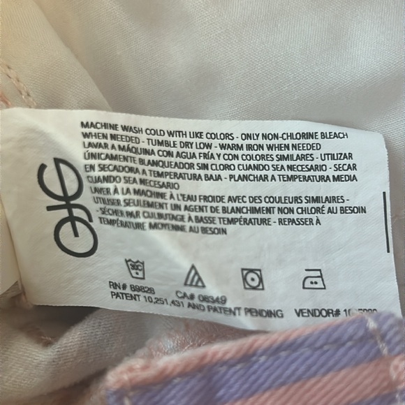 GLORIA VANDERBILT Amanda Capri SIZE 6Ribbon Pink Stripe Cropped Denim Pant NWT - Picture 7 of 8